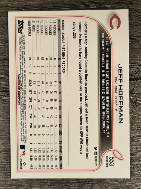 2022 Topps #553 Jeff Hoffman