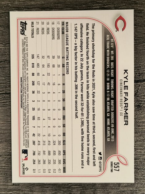 2022 Topps #557 Kyle Farmer