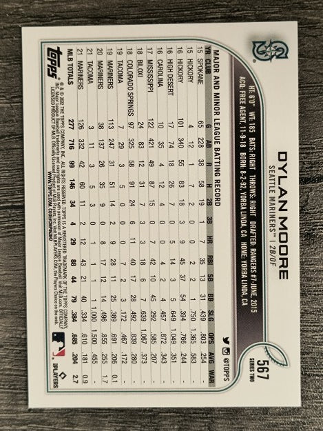 2022 Topps #567 Dylan Moore