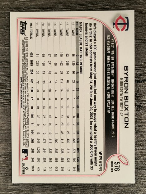 2022 Topps #576 Byron Buxton