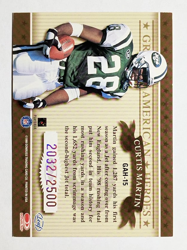 1999 Leaf Rookies and Stars Great American Heroes #15 Curtis Martin