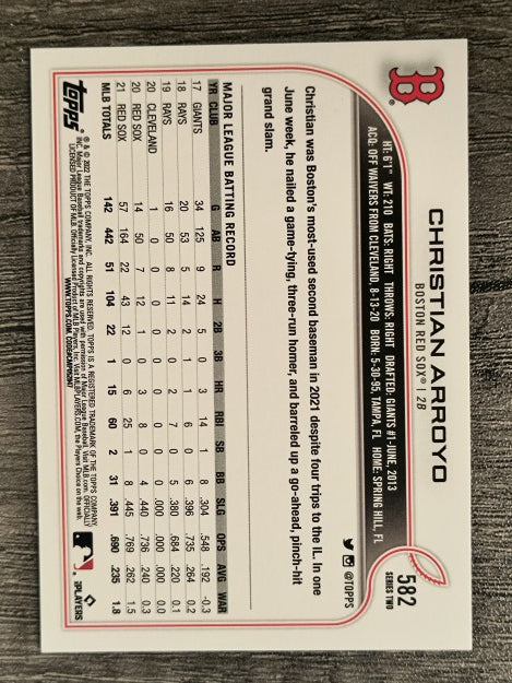 2022 Topps #582 Christian Arroyo