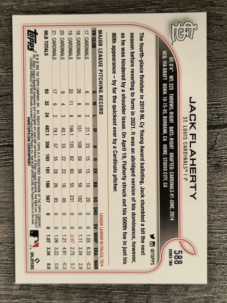2022 Topps #588 Jack Flaherty