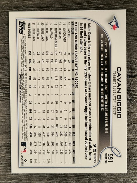 2022 Topps #591 Cavan Biggio