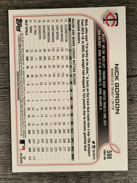 2022 Topps #598 Nick Gordon