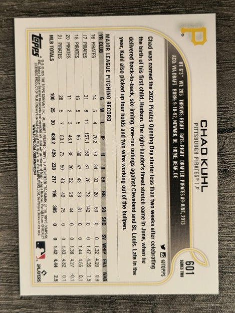 2022 Topps #601 Chad Kuhl