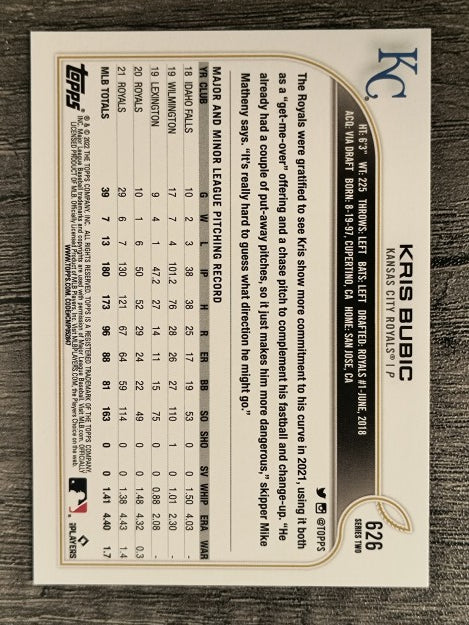2022 Topps #626 Kris Bubic