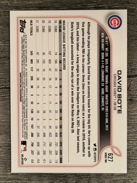 2022 Topps #627 David Bote