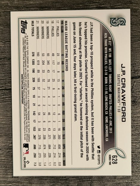 2022 Topps #628 J.P. Crawford