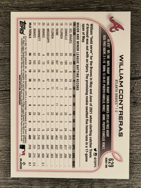 2022 Topps #629 William Contreras