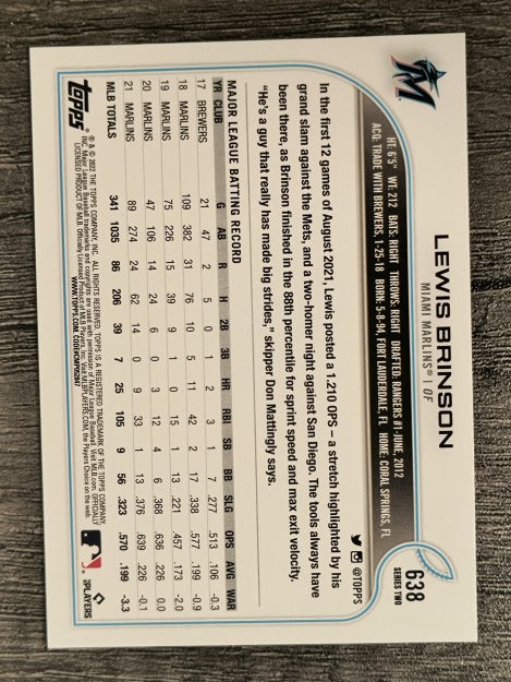 2022 Topps #638 Lewis Brinson