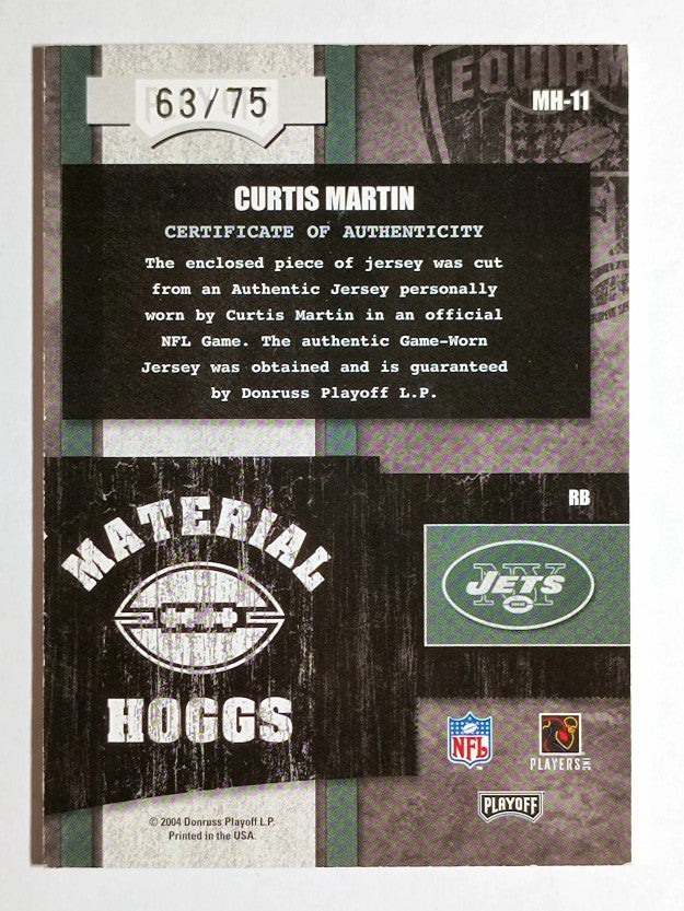 2004 Playoff Hogg Heaven Material Hoggs Silver #MH11 Curtis Martin