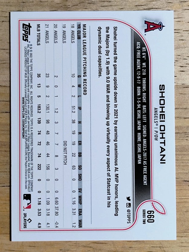 2022 Topps #660 Shohei Ohtani
