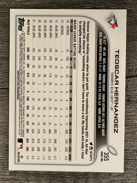 2022 Topps #355 Teoscar Hernandez