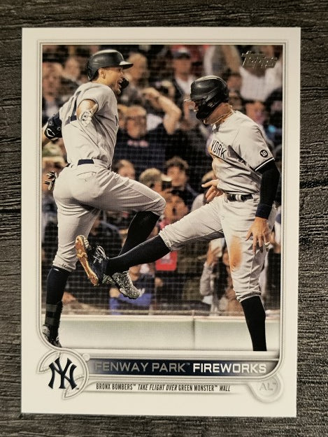 2022 Topps #399 Fenway Park Fireworks/Aaron Judge/Giancarlo Stanton