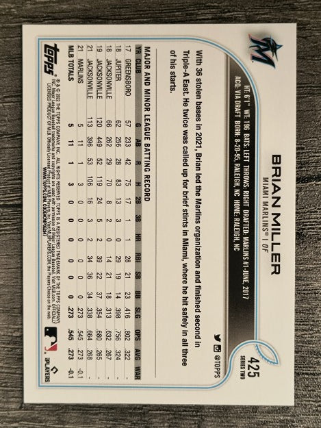 2022 Topps #425 Brian Miller RC