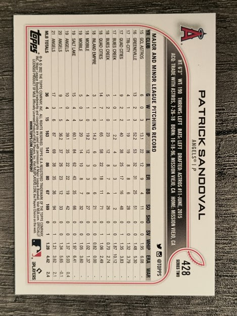 2022 Topps #428 Patrick Sandoval