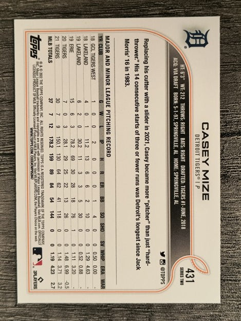 2022 Topps #431 Casey Mize