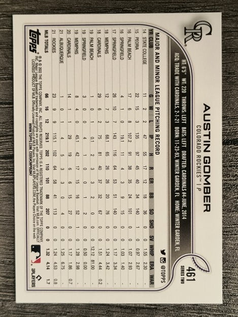 2022 Topps #461 Austin Gomber