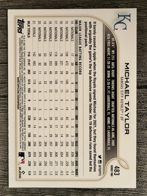 2022 Topps #483 Michael Taylor