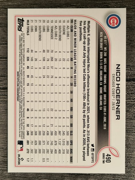 2022 Topps #490 Nico Hoerner