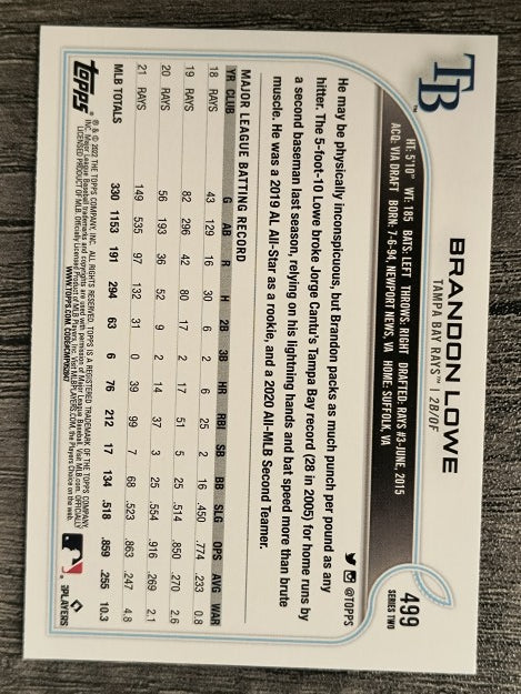 2022 Topps #499 Brandon Lowe