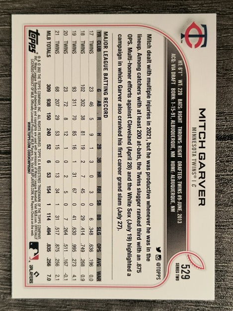 2022 Topps #529 Mitch Garver