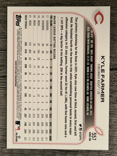 2022 Topps #557 Kyle Farmer