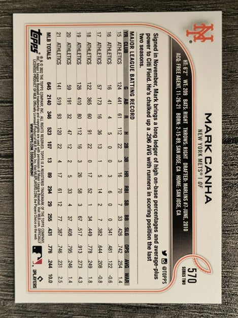 2022 Topps #570 Mark Canha