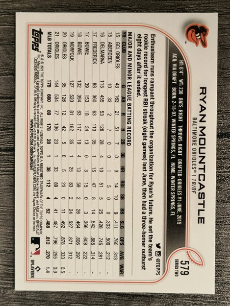 2022 Topps #579 Ryan Mountcastle