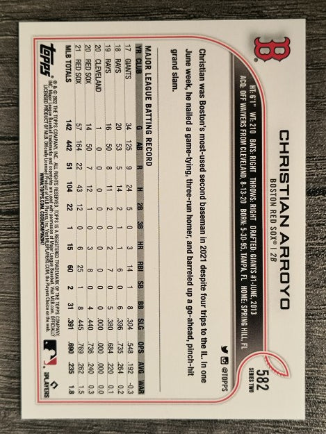 2022 Topps #582 Christian Arroyo