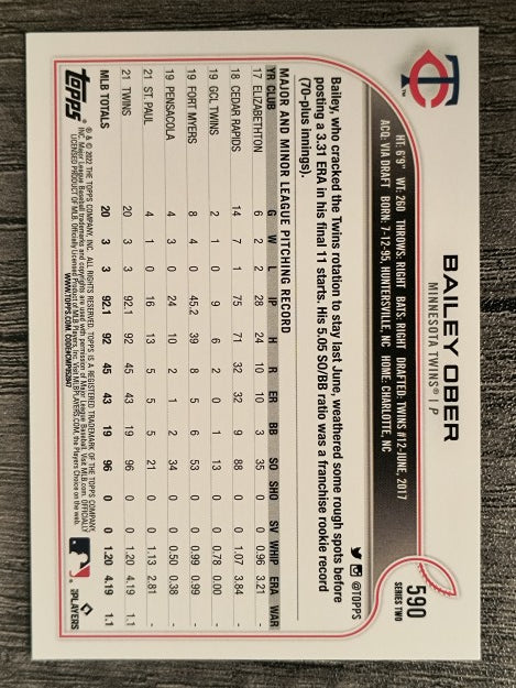 2022 Topps #590 Bailey Ober