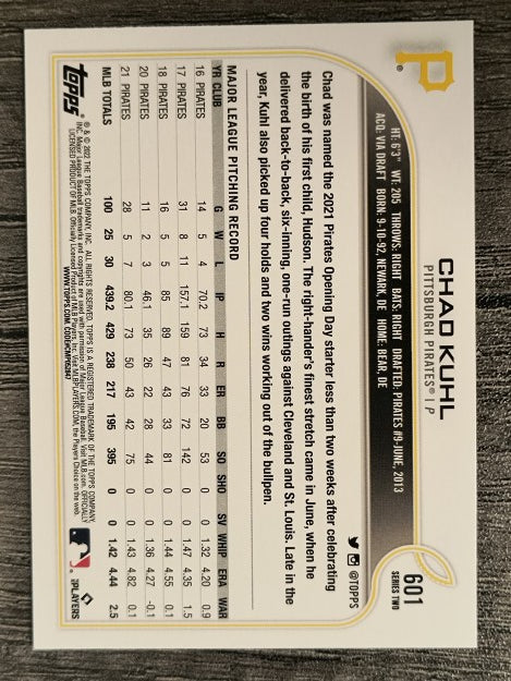 2022 Topps #601 Chad Kuhl