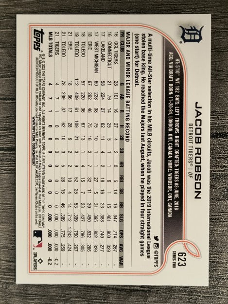 2022 Topps #623 Jacob Robson RC
