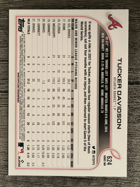 2022 Topps #624 Tucker Davidson