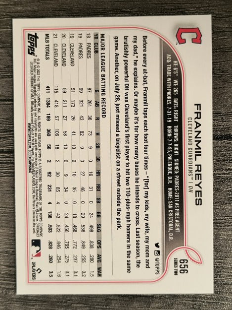 2022 Topps #656 Franmil Reyes