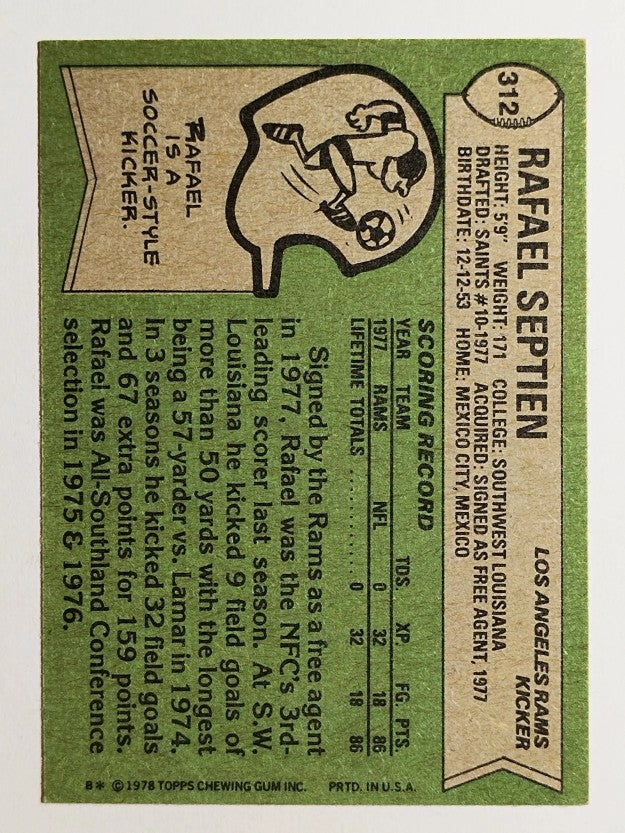1978 Topps #312 Rafael Septien RC (NMMT)