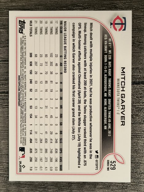 2022 Topps #529 Mitch Garver