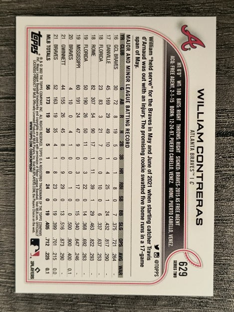 2022 Topps #629 William Contreras