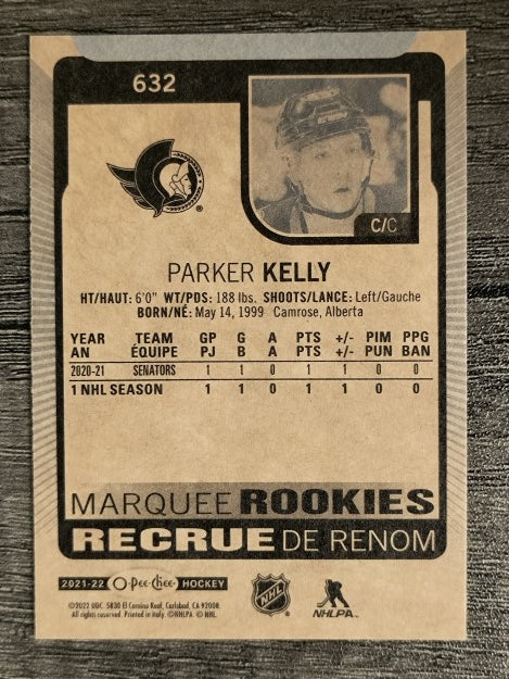 2021-22 O-Pee-Chee #632 Parker Kelly RC