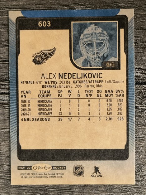2021-22 O-Pee-Chee Blue #603 Alex Nedeljkovic