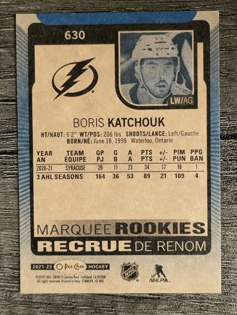 2021-22 O-Pee-Chee Blue #630 Boris Katchouk
