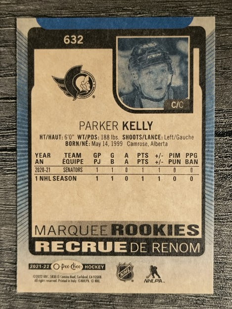 2021-22 O-Pee-Chee Blue #632 Parker Kelly