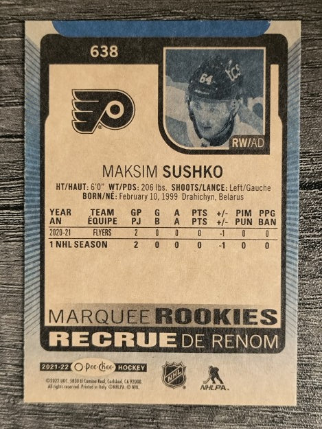 2021-22 O-Pee-Chee Blue #638 Maksim Sushko