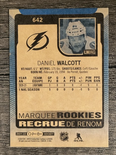 2021-22 O-Pee-Chee Blue #642 Daniel Walcott