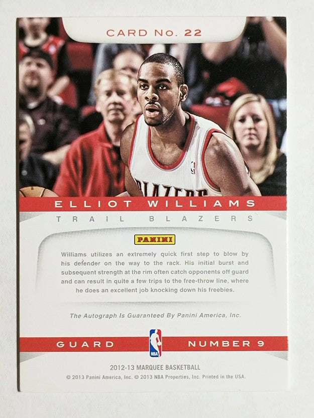 2012-13 Panini Marquee Signatures #22 Elliot Williams