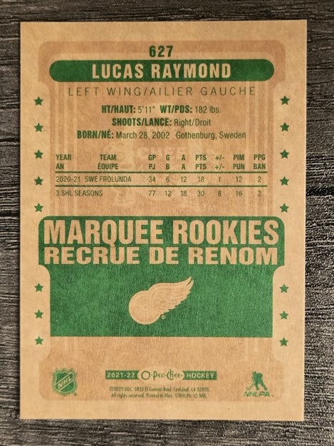 2021-22 O-Pee-Chee Retro #627 Lucas Raymond