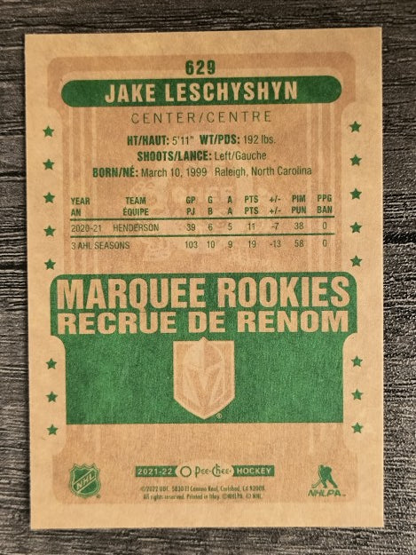 2021-22 O-Pee-Chee Retro #629 Jake Leschyshyn
