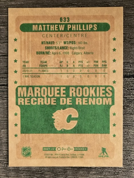 2021-22 O-Pee-Chee Retro #633 Matthew Phillips