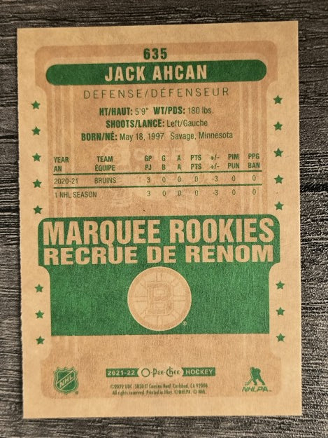 2021-22 O-Pee-Chee Retro #635 Jack Ahcan